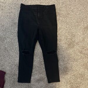 American Eagle Outfitters Black Ripped Skinny Jeans
